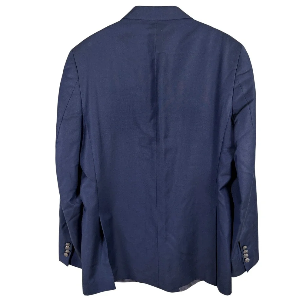 Brooks Brothers 346 Regent Fit Blazer Mens 44L Navy Blue Wool Gold Crest Button